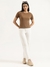 Womens Regular Round Neck Self Design Top