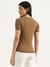 Womens Regular Round Neck Self Design Top