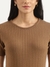 Womens Regular Round Neck Self Design Top