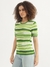 Womens Round Neck Textured Top