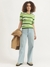Womens Round Neck Textured Top