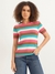 Womens Round Neck Striped Top
