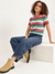 Womens Round Neck Striped Top