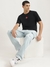 Mens Boxy Fit Round Neck Patch Work Tshirt