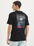 Mens Boxy Fit Round Neck Patch Work Tshirt
