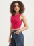 Womens Round Neck Solid Top