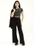 Womens Solid Straight Fit Pants