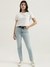 Womens Solid Skinny Fit Jeans
