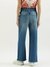 Womens Solid Wide Leg Jeans