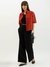 Womens Textured Wide Leg Cheese Cloth Pants