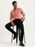 Mens Regular Fit Spread Collar Vertical Stripes Shirt