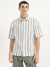 Mens Oversized Fit Spread Collar Striped Shirt