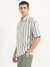 Mens Oversized Fit Spread Collar Striped Shirt