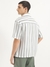 Mens Oversized Fit Spread Collar Striped Shirt