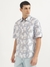 Mens Oversized Fit Spread Collar Printed Shirt