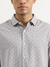 Mens Regular Semi-Cutaway Geometric Print Shirt