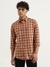 Mens Regular Spread Collar Checkered Shirt