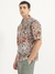 Mens Oversized Fit Spread Collar Printed Shirt