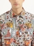 Mens Oversized Fit Spread Collar Printed Shirt