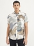 Mens Relaxed Fit Spread Collar Abstract Shirt