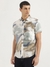 Mens Relaxed Fit Spread Collar Abstract Shirt