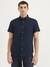 Mens Regular Fit Spread Collar Textured Shirt
