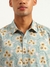 Mens Regular Fit Spread Collar Oriental Print Shirt