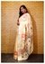 Linen/Cotton Fabric Saari |Hanpainted with Elegant Floral Design