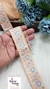 Threaded Flower Bouquet Peach Fabric Sequin Edging Embroidered Trim
