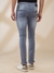 Men Slim Fit Self Design Medium Grey Jeans