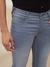 Men Slim Fit Self Design Medium Grey Jeans