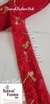 Golden Zari Threaded Petals On Red  Net Embroidery Trim