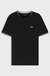 Cotton Taul T-Shirt with Striped Jacquard Trim