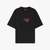 Oversized Cotton T-Shirt with Roses Artwork