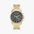 Gold Stainless Steel Round Watch