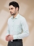 Men Contemporary Fit Structure Medium Green Shirt