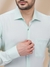 Men Contemporary Fit Structure Medium Green Shirt