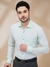 Men Contemporary Fit Structure Medium Green Shirt