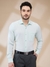 Men Contemporary Fit Structure Medium Green Shirt