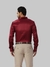 Men Slim Fit Solid Dark Maroon Shirt