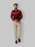 Men Slim Fit Solid Dark Maroon Shirt