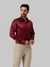 Men Slim Fit Solid Dark Maroon Shirt