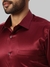 Men Slim Fit Solid Dark Maroon Shirt