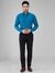 Men Contemporary Fit Self Design Dark Petrol Shirt