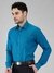 Men Contemporary Fit Self Design Dark Petrol Shirt