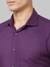Men Slim Fit Solid Dark Violet Shirt