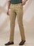 Men Regular Fit Solid Medium Khaki Trouser