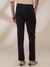 Men Slim Fit Solid Black Trouser