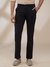 Men Slim Fit Solid Black Trouser
