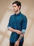 Men Slim Fit Printed Fancy Petrol Shirt